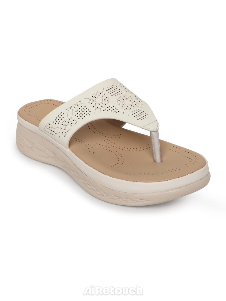 Nekmo Fashion  womens talot  White   thong-wedges